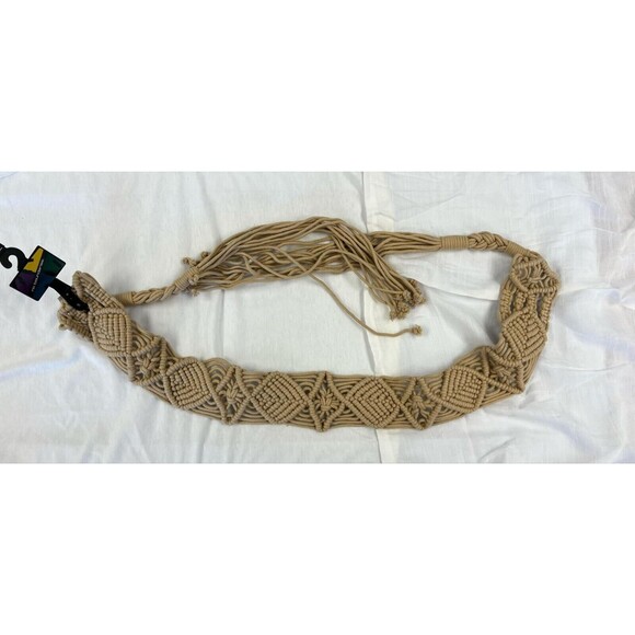 Women's No Boundaries Brown Boho Style Woven Belt, Tie Front Adjustable, Size XL - Picture 1 of 7